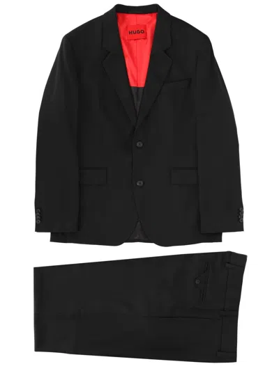 Hugo Boss Karlo-flips Classic Two-piece Tailored Suit In Black