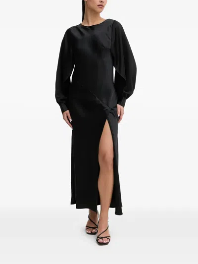 Hugo Boss Kawine Midi Dress In Black
