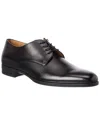 Hugo Boss Leather Derby Shoes With Rubber Sole In Black