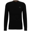 Hugo Boss Cotton-terry Relaxed-fit Sweatshirt With Logo Patch In Black