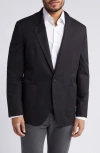 Hugo Boss Key Fred One-button Stretch Cotton Blazer In Black