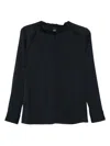 Hugo Boss Keyhole Blouse In Black