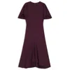 Hugo Boss Keyhole-neckline Dress In Soft Crepe In Brown