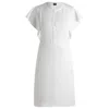 Hugo Boss Keyhole-neckline Dress With Frilled Sleeves In White
