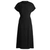 Hugo Boss Keyhole-neckline Dress With Pliss Insert In Black