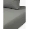 Hugo Boss Khaki Be Boss Abysse Cotton Fitted Sheet In Gray