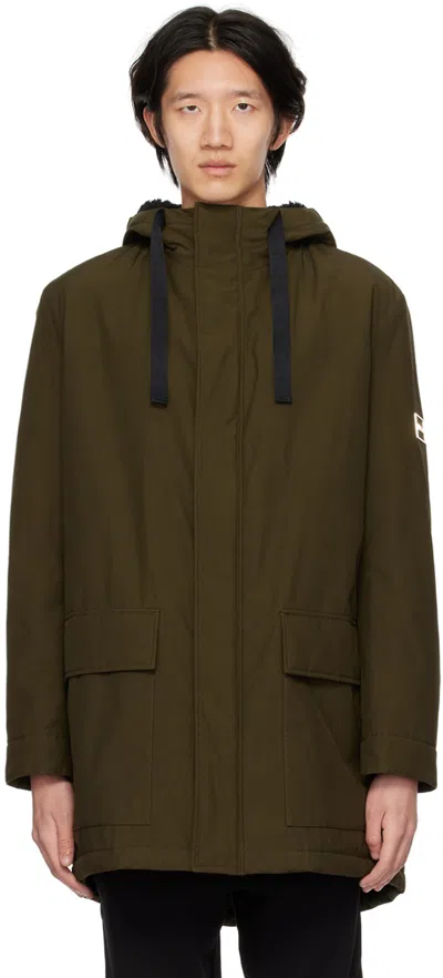 Hugo Boss Khaki Drawstring Jacket In 303 Dark Green