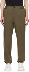 Hugo Boss Khaki Elasticized Trousers In 380- Open Green