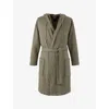 Hugo Boss Khaki Evening Brand-embroidered Cotton-blend Robe In Green