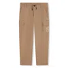 Hugo Boss Kids Drawstring Cargo Pants In Brown