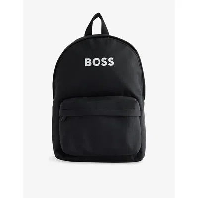 Hugo Boss Kids' Logo-print Woven Rucksack Black