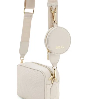 Hugo Boss Kids' Monogram Handbag With Detachable Coin Purse In White