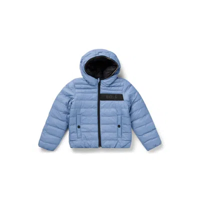 Hugo Boss Kids' Reversible Hooded Jacket With Water-repellent Finish In Blue