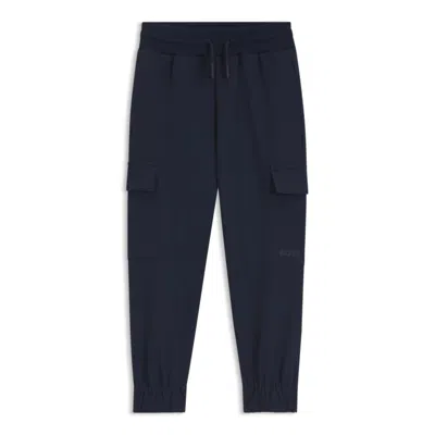 Hugo Boss Kids' Sweatpants With Cargo Pockets In Blue