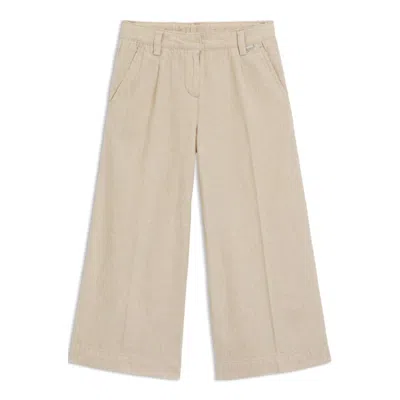 Hugo Boss Kids' Trousers In Linen And Cotton In Brown