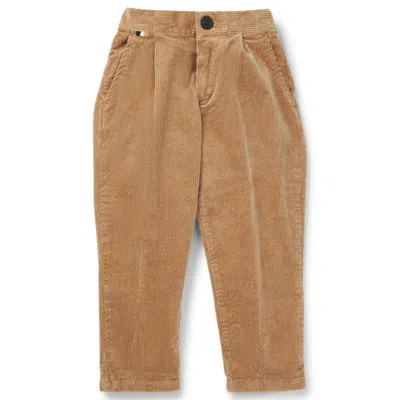 Hugo Boss Kids' Trousers In Stretch-cotton Corduroy In Brown