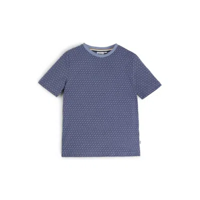 Hugo Boss Kids' T-shirt In Cotton With All-over Monogram Print In Blue