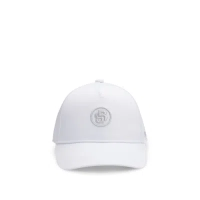 Hugo Boss Kids' Twill Cap With Double B Monogram In White
