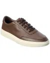 Hugo Boss Kieran Smooth Leather Tennis Sneaker Dark Brown In Brown