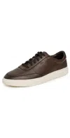 Hugo Boss Kieran Smooth Leather Tennis Sneaker Dark Brown In Brown