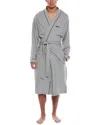 Hugo Boss Piped Cotton Robe In Gray