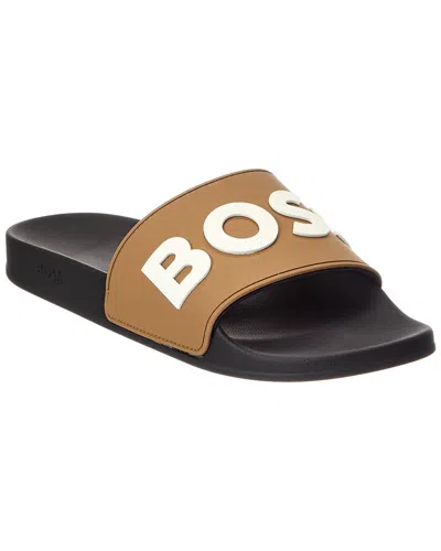 Hugo Boss Kirk Rubber Slide In Brown