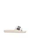 Hugo Boss Kirk-slid-rblg-n Sandals With Logo In White