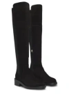 Hugo Boss Knee-high Boots In Suede In Black