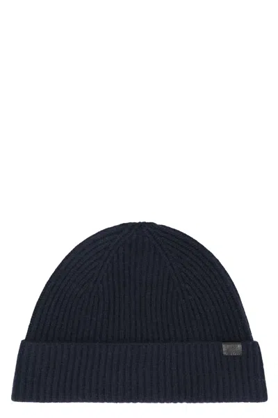 Hugo Boss Boss Knit Cap With Logo In Black