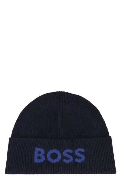 HUGO BOSS KNIT CAP WITH LOGO