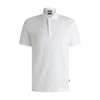 Hugo Boss Regular-fit Polo Shirt In Cotton And Linen In White