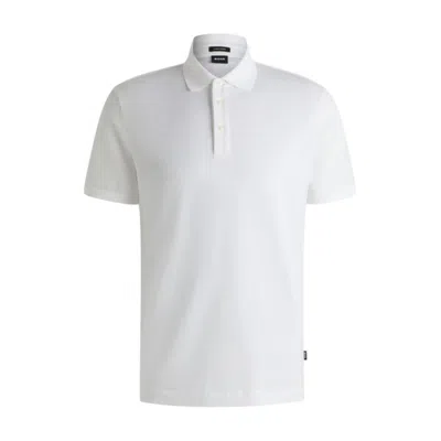 HUGO BOSS KNIT POLO SHIRT IN COTTON AND LINEN