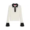 Hugo Boss Knit Polo With Stacked-logo Placket Closures In White