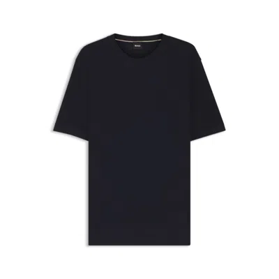 Hugo Boss Mens Boss Logo-collar Short-sleeve Stretch-cotton T-shirt In Burgundy