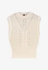 Hugo Boss Fastina Wool And Alpaca Blend Vest In White