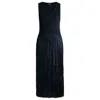 Hugo Boss Boss Farara Mixed Media Sleeveless Pleated Dress In Blue