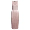 Hugo Boss Knitted Dress With Lustrous Structured Skirt In Pink