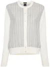 Hugo Boss Knitted-edge Panelled Jacket In White