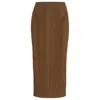 Hugo Boss Knitted Pencil Skirt With Ribbed Structure In Brown