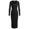 Hugo Boss Knitted Relaxed-fit Dress With Anti-bacterial Finish In Black