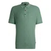 Hugo Boss Regular-fit Knit Polo With Mixed Structures In Green