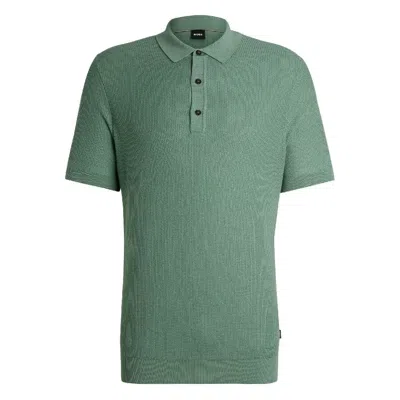 HUGO BOSS HUGO BOSS KNITTED SHORT SLEEVE POLO SHIRT