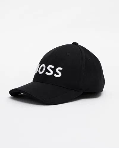 Hugo Boss Knitted Six-panel Cap With Embroidered Logo In Black