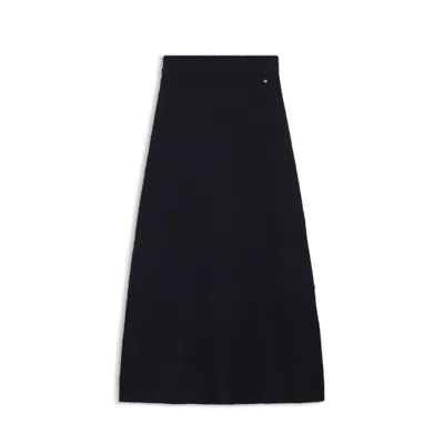 Hugo Boss Knitted Skirt With Logo Charm In Blue