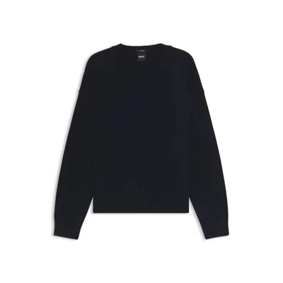 Hugo Boss Knitted Sweater In 100% Cashmere In Blue