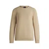 Hugo Boss Knitted Sweater In Cotton In Beige