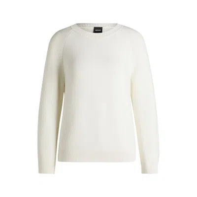 Hugo Boss Knitted Sweater In Cotton In White