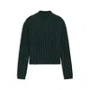 Hugo Boss Knitted Sweater With Ribbed Structure In Green