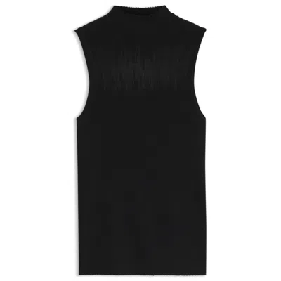 Hugo Boss Knitted Top With Sheer Section In Black