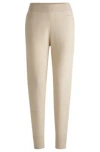 Hugo Boss Knitted Trousers In Wool And Cashmere In Light Yellow